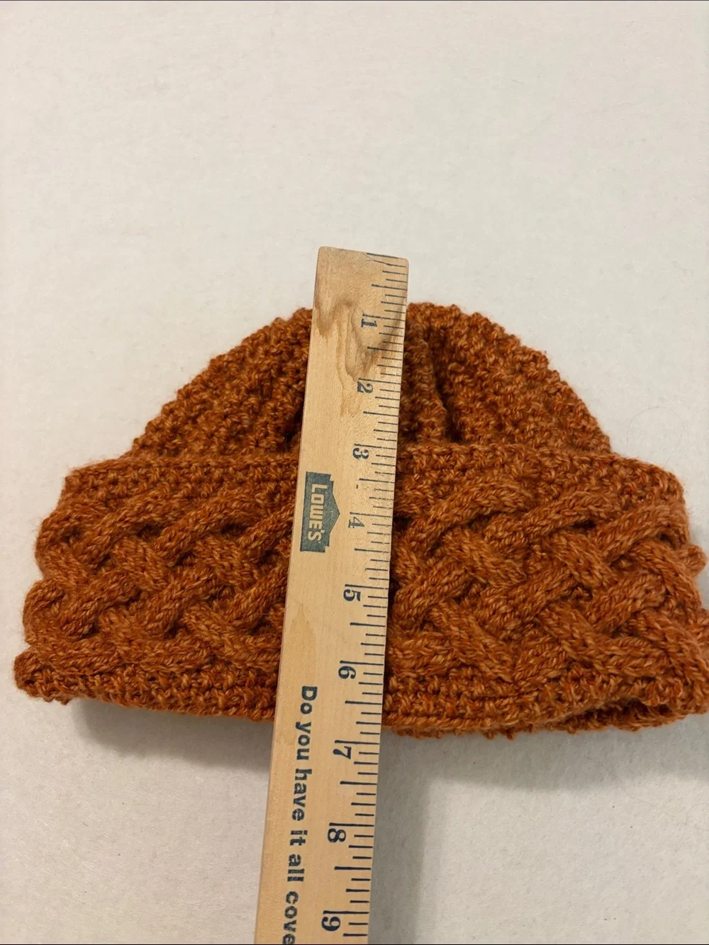 Handmade beanie, copper color